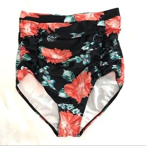 Cocoship floral high waisted bikini bottom SZ XL